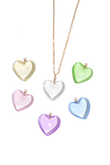 Puffy Heart Necklace Pink