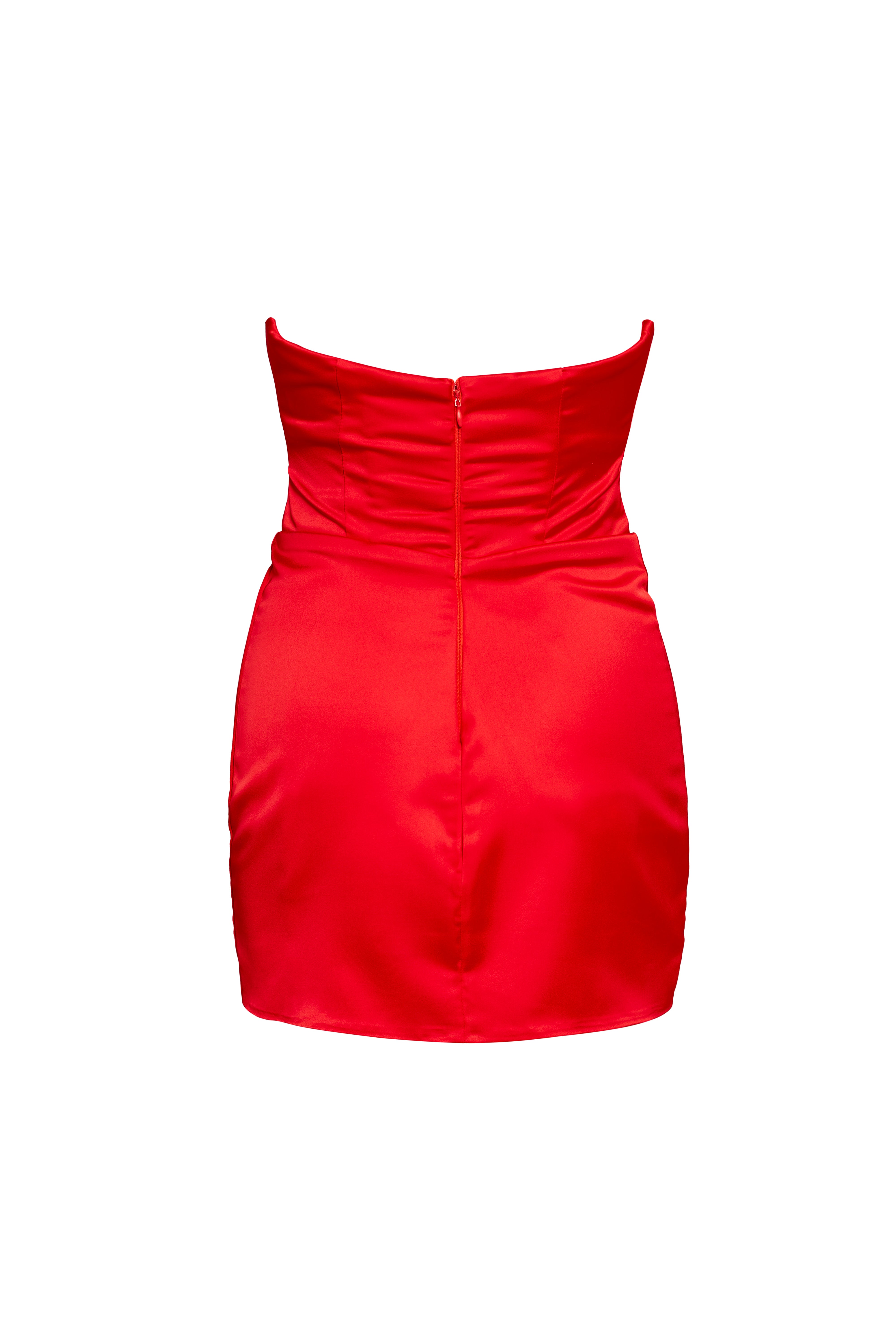 HIGHER ESSENTIALS Rochie scurta din tafta Scarlet