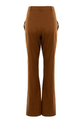 Pantaloni cu Talie Dubla, Mocha