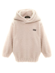 White Unisex Kids Hoodie Cuddle Up