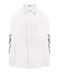 Tatted Oversized Shirt in white