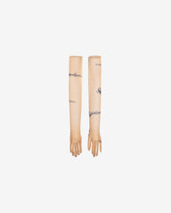 Manusi din Tulle Tatted, Bej