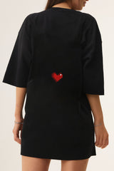 Tricou supradimensionat din bumbac negru Love