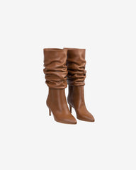 Cizme din Piele Naturala Eva, Caramel