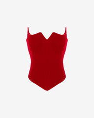 Corset din Catifea Feel Me, Rosu