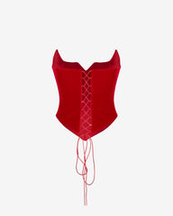 Corset din Catifea Feel Me, Rosu