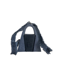 Black and Grey Recycled Denim Minnie Lock Bag