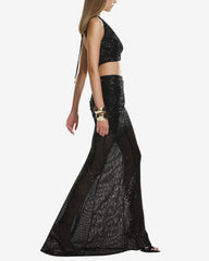 Fusta Maxi din Paiete, Neagra
