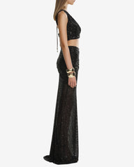 Fusta Maxi din Paiete, Neagra
