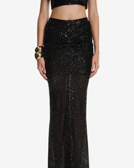 Fusta Maxi din Paiete, Neagra