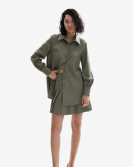 Fusta din Piele Vegana, Verde Olive