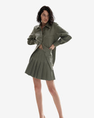Fusta din Piele Vegana, Verde Olive