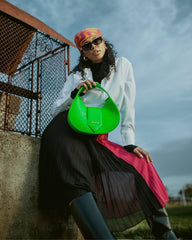 Geanta de Piele "Luna", Verde Neon