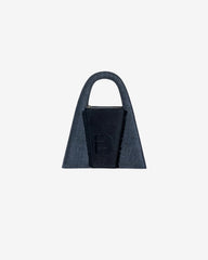 Geanta Mini din Denim "Lock", Neagra