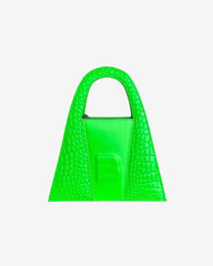 Neon Green Leather Minnie Lock Bag