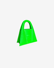 Geanta Mini de Piele "Lock", Verde Neon Croc
