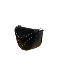 Black Leather Moon Bag