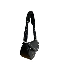 Black Leather Moon Bag