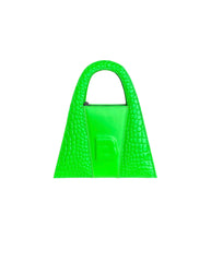 Neon Green Leather Minnie Lock Bag