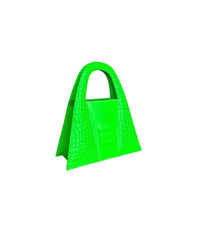 Neon Green Leather Minnie Lock Bag