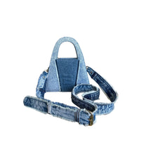 Geanta denim mini Lock albastra