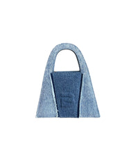 Geanta denim mini Lock albastra