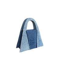 Geanta denim mini Lock albastra