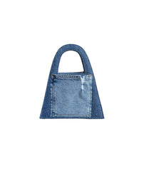 Geanta denim mini Lock albastra