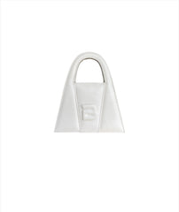 Geanta de piele mini Lock off white