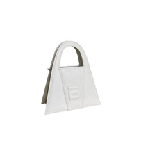 Geanta de piele mini Lock off white