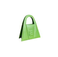 Geanta de piele mini Lock verde