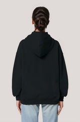 Cotton Hoodie in Black with Heart Logo