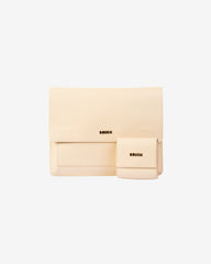 Husa Piele pentru Laptop, Crem