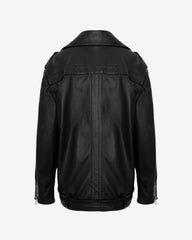 Jacheta din Piele Biker, Neagra