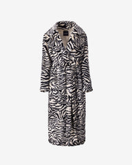 Palton din Blana Artificiala, Zebra Print