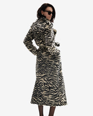 Palton din Blana Artificiala, Zebra Print