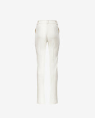 Pantaloni din Bumbac cu Cusaturi, Albi