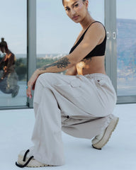 Pantaloni Cargo Largi cu Buzunare, Bej
