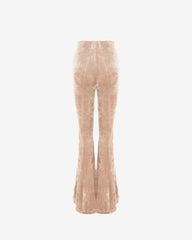 Pantaloni Trapez Blankie din Catifea, Bej