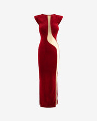 Rochie Blankie din Catifea cu Detaliu Tulle, Rosie