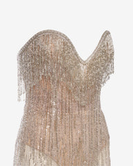 Rochie cu Margele Vera, Crem