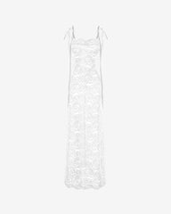 Rochie din Dantela cu Flori, Alba