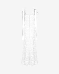 Rochie din Dantela cu Flori, Alba