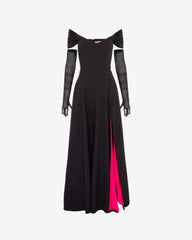 Rochie de Gala cu Manusi Timeless Sparkle, Neagra