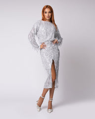 Rochie din Paiete Helen, Argintie