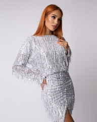 Rochie din Paiete Helen, Argintie