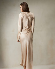 Rochie din Satin Infinity, Bej