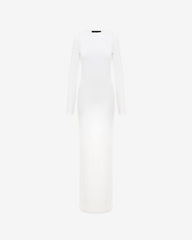 Rochie Lunga Blankie din Catifea, Alba