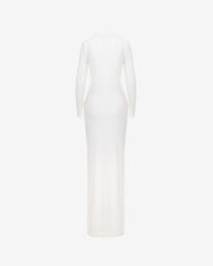Rochie Lunga Blankie din Catifea, Alba