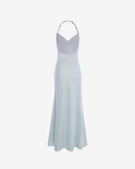 Rochie Lunga din Catifea Nora, Albastru Deschis